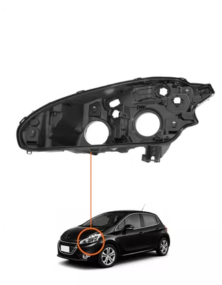 CARCAÇA FAROL ESQUERDO PEUGEOT 208 2012/2016