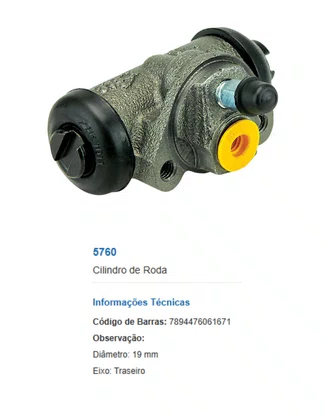 Cilindro De Roda Fiat Fiorino Elba Uno