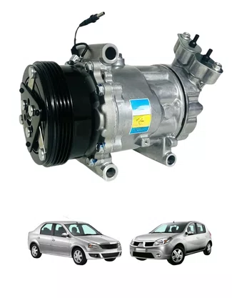 COMPRESSOR AR CLIO LOGAN SANDERO 1.0 16V FLEX 2007 2008 2009 2010 2011 2012 2013 2014