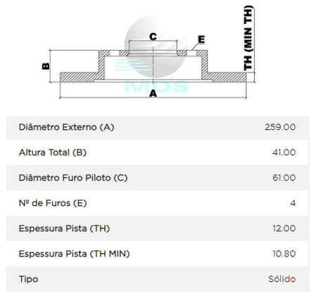 Disco De Freio Diant Sólido Dacia/nissan/renault Aprio  Logan Sandero Symbol 
