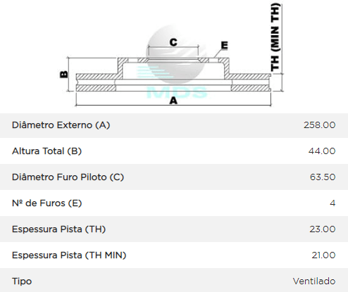 Disco De Freio Diant Ventilado S/cubo Ford Fiesta New Hatch/sedan