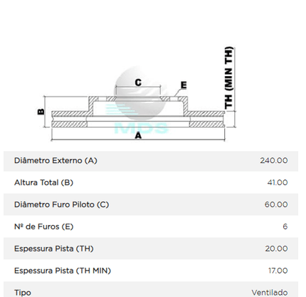 Disco De Freio Diant Ventilado S/ Cubo Gm Novo Corsa Montana  