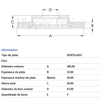 DISCO DE FREIO DIANT VENTILADO S/CUBO NISSAN