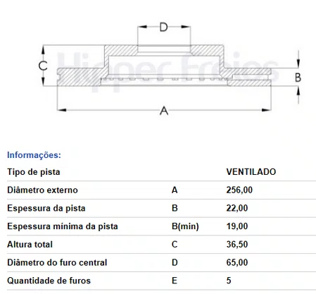 DISCO DE FREIO DIANTEIRO AUDI/SEAT/VW