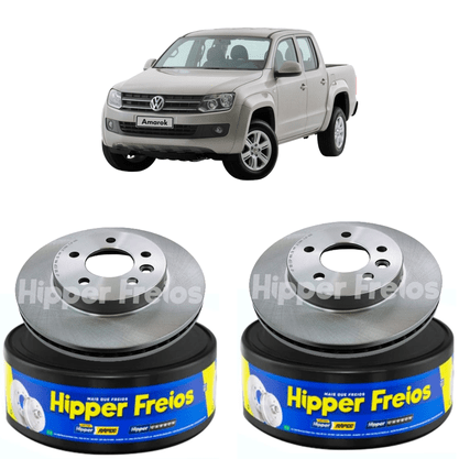 Par Disco De Freio Dianteiro Ventilado Sem Cubo Volkswagen Amarok 2010 Em Diante - Hf