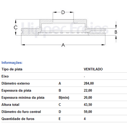 Disco De Freio Fiat/alfa Romeo Argo Bravo Cronos 