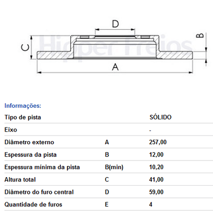 Disco De Freio Solido S/cubo Diant Fiat