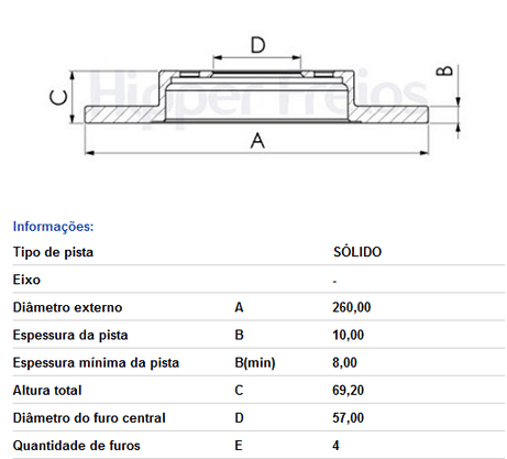 Disco De Freio Tras Solido S/cubo Gm Astra  Vectra 