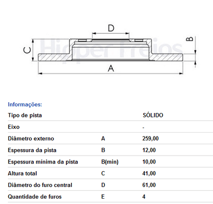 Disco Freio Diant Solido S/cubo Renault