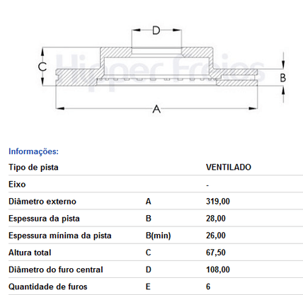 Disco Freio Diant Ventilado S/cubo Toyota  Hilux 