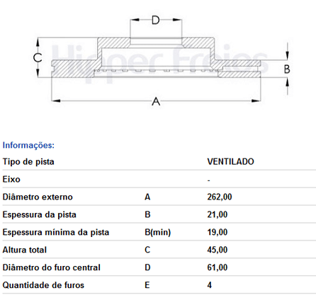 Disco Freio Ventilado S/custo Diant Honda  City Fit Wr-v