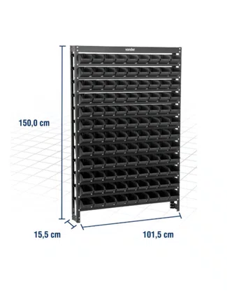 Estante metálica com gaveteiros modelo prático preto 108/3 VONDER