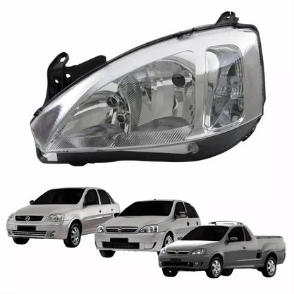 FAROL DIANTEIRO ESQUERDO CORSA SEDAN 2002/2012 MONTANA 2002 /2012