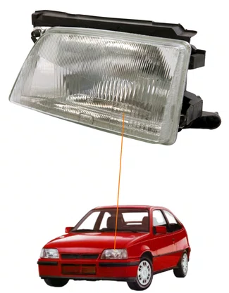FAROL H4 FOCO SIMPLES IPANEMA KADETT GS GSI 1989 ATÉ 1998 LADO ESQUERDO