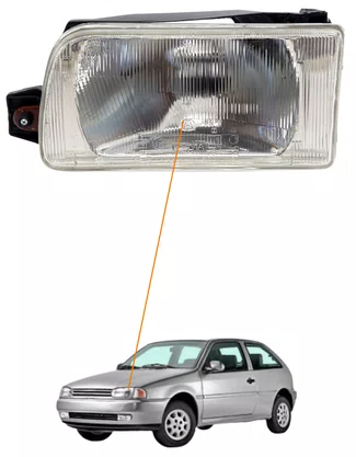 FAROL H4 SEM LAMPADA GOL PARATI SAVEIRO VOYAGE 1991 ATÉ 1997 LADO ESQUERDO ORIGINAL ARTEB