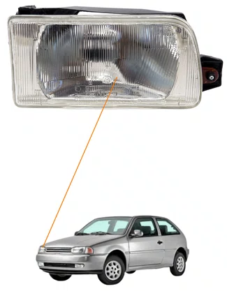 FAROL H4 SEM LAMPADA GOL PARATI SAVEIRO VOYAGE 1991 ATÉ 1997 ORIGINAL ARTEB LADO DIREITO