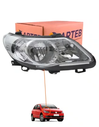 Farol H7/h1 Com Defletor Logo Vw Gol Saveiro Voyage