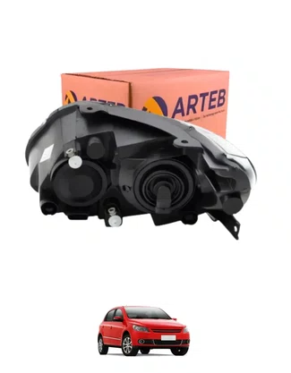 Farol H7/h1 Com Defletor Logo Vw Gol Saveiro Voyage