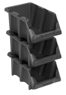Gaveteiro plástico, nº 5, 12,0 cm x 15,0 cm x 26,0 cm,modelo prático, preto