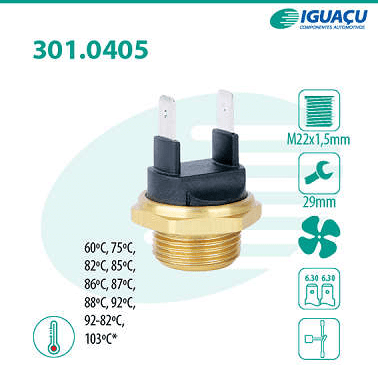 Interruptor Térmico Radiador Volkswagen Parati Saveiro Voyage Iguaçu - 301040575