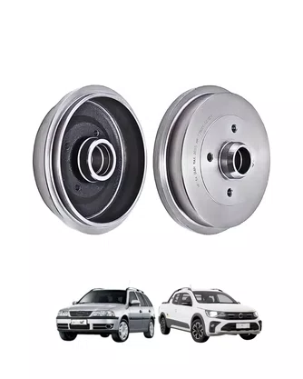 JOGO DE TAMBOR DE FREIO TRAS C/CUBO DE RODA VW GOL 1994 A 2022 GOLF 1991 A 2014