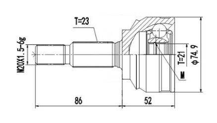Junta Homocinética Renault Sandero 2018 Em Diante Logan 2018 Em Diante Devigili - Dg80831