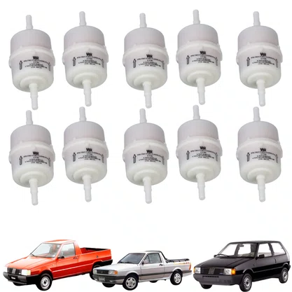 KIT 10UN FILTRO DE COMBUSTIVEL BLINDADO  FUSCA GOL OPALA CHEVETTE KOMBI KADETT MONZA