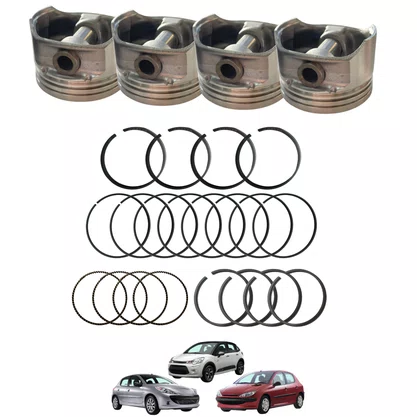 KIT ANÉIS + PISTÕES DE MOTOR C3 207 206 2003 A 2016 TAKAO RIOSULENSE