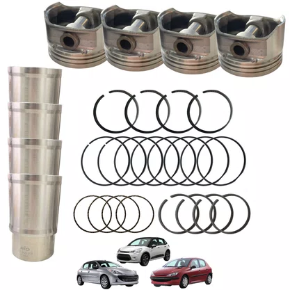KIT ANÉIS + PISTÕES DE MOTOR + CAMISA C3 207 206 2003 A 2016 TAKAO RIOSULENSE