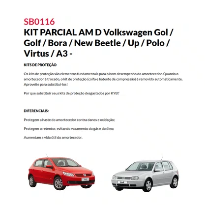 KIT PARCIAL AMORTECEDOR DIANT AUDI -  VW