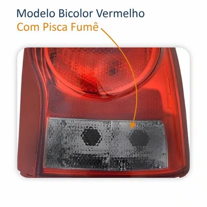 Lanterna Traseira Gol G4 2005 Até 2012 Carcaça Vermelha Bicolor Fumê