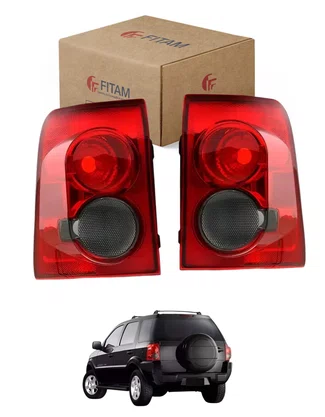 Par de Lanterna Ford Ecosport 2008 Até 2012 Bicolor Fume