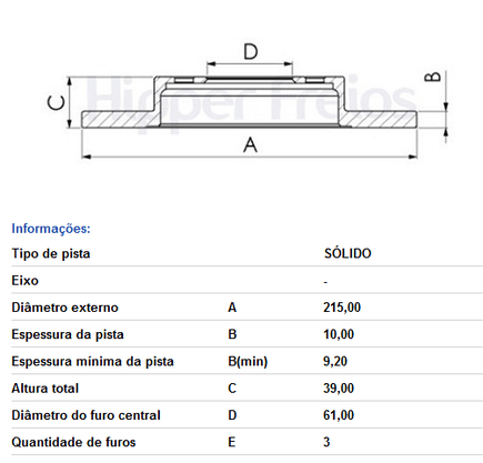Par Disco De Freio Dianteiro Solido Sem Cubo Renault Kwid 2018 Em Diante - Hf