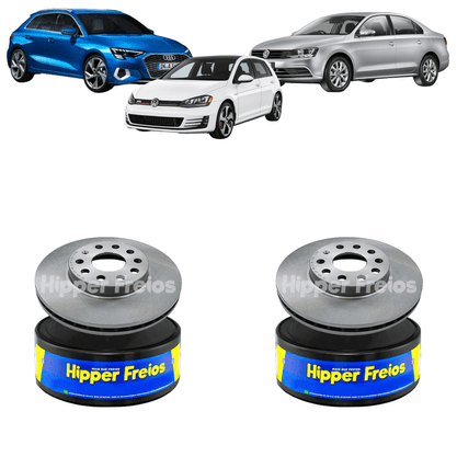 Par Disco De Freio Dianteiro Ventilado Sem Cubo Audi/volkswagen A3 2003-2007/golf 1999 Em Diante/jetta 2007 Em Diante - Hf
