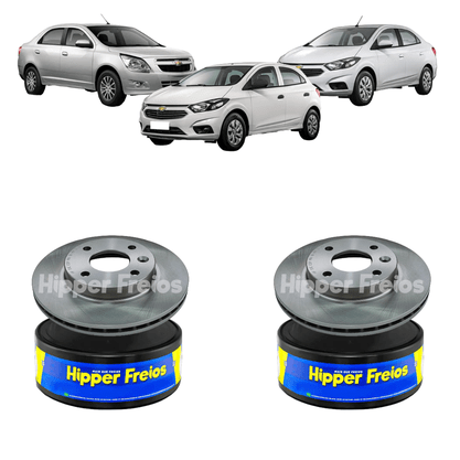 Par Disco De Freio Dianteiro Ventilado Sem Cubo Chevrolet Cobalt/onix Joy/onix/novo Prisma 2013 Em Diante - Hf