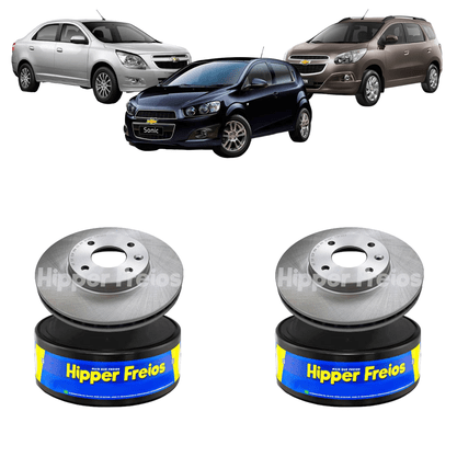 Par Disco De Freio Dianteiro Ventilado Sem Cubo Chevrolet Cobalt/sonic 2012 Em Diante Spin 2010-2016 - Hf