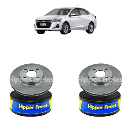 Par Disco De Freio Dianteiro Ventilado Sem Cubo Chevrolet Onix 2019 Em Diante - Hf