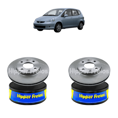 Par Disco De Freio Dianteiro Ventilado Sem Cubo Honda Fit 2004-2008 - Hf