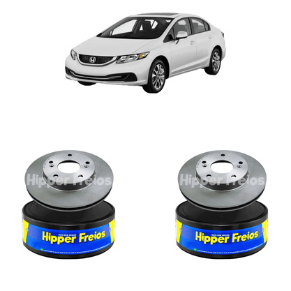 Par Disco De Freio Dianteiro Ventilado Sem Cubo Honda New Civic 2006-2016 - Hf