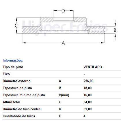 Par Disco De Freio Dianteiro Ventilado Sem Cubo Volkaswagen Gol/saveiro/voyage 2008 Em Diante - Hf