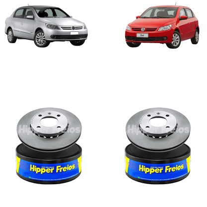 Par Disco De Freio Dianteiro Ventilado Sem Cubo Volkswagen Gol G5/voyage G5 2008 Em Diante - Hf