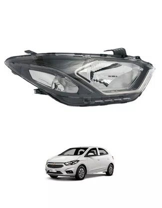 Par Farol Onix Prisma 2017 A 2019 Mascara Negra