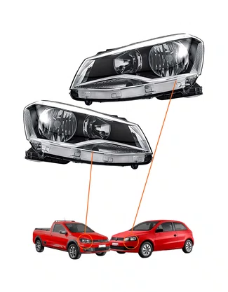 PAR FAROL H7/H1 DIREITO GOL 2013 A 2016 SAVEIRO 2013 A 2016