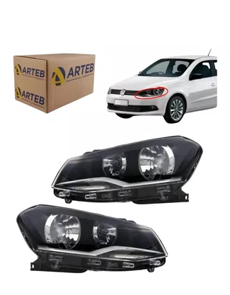 PAR Farol Máscara Negra Gol Voyage Saveiro G6 13 A 15 16 Arteb