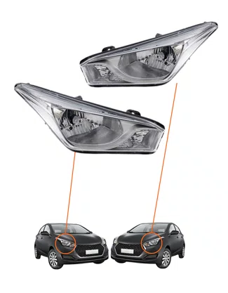 PAR FAROL MOLD METALIZADA HB20 2012 Á 2017