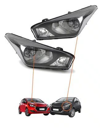 PAR FAROL MOLD PRETA  HB20 2012 Á 2018 