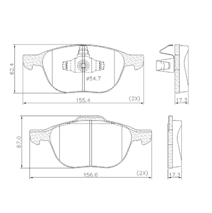 Pastilhas De Freio Dianteira Ecosport 2.0 1.6 Focus 2.0 1.6 C30 2.0 2.4 2.5 C70 2.5 S40 1.8 2.4 2.5l V50 1.6 2.0 2.4 2.5 Lonaflex - P767