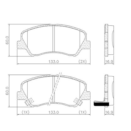 Pastilhas De Freio Dianteira Hb20 1.6 1.0 S 1.6 X 1.6 I30 1.6 I30 1.8 Veloster 1.6 Cerato 1.6 Lonaflex - P1348