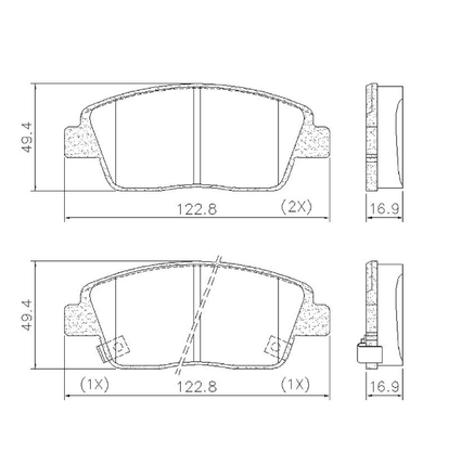 Pastilhas De Freio Dianteira Hyundai Hb20 1.0 12v 2012-2019 Hb20 S 1.0 12v 2013-2019 Lonaflex - P1441