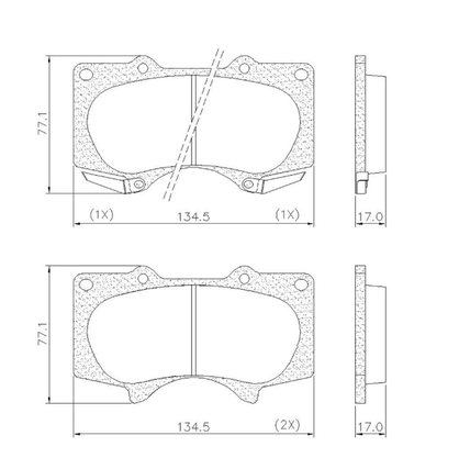 Pastilhas De Freio Dianteira Pajero 3.2 3.8 Hilux 3.0 4.0 2.8 2.7 2.8 Sw4 2.7 3.0 2.8 4.0 Land Cruiser 3.0 Lonaflex - P528 
